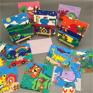デジタル油絵 diy 塗りつぶし 手描き 手塗り ギフト キャラクター 塗りつぶし 装飾画 水彩画 10X10cm 大人 子供 ギフト ホーム オフィス装飾 手芸 画材 工芸 キット芸術 家庭装飾品