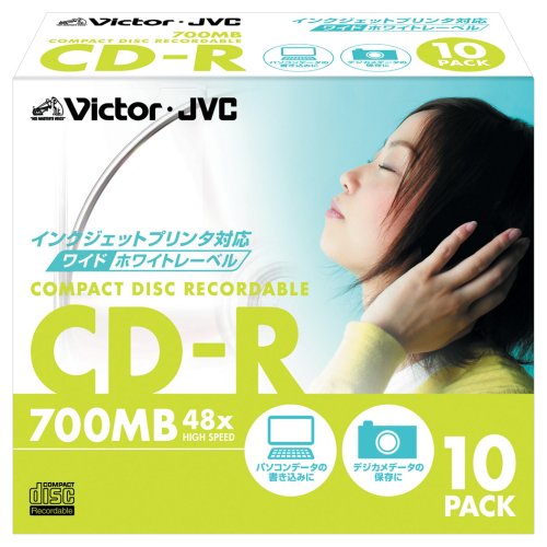 Vctor CD-R 48倍速 ワイドホワイトプリンタブル 10枚 [CD-R80PF10]