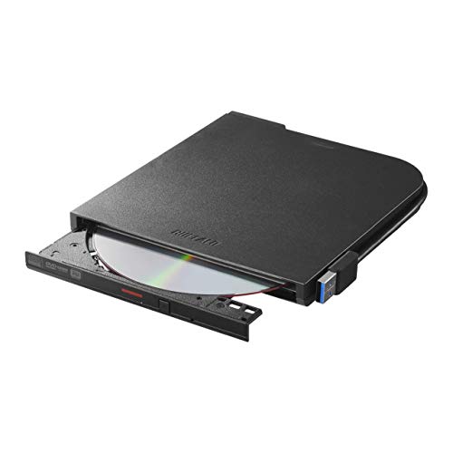 ◆商品名：BUFFALO (バッファロー) USB3.1(Gen1)/3.0 外付け DVD/CDドライブ デスクトップパソコン対応 バスパワー Wケーブル(給電ケーブル付き) 薄型ポータブル 国内メーカー Window/Mac ブラック DVSM-PTV8U3-BK/N USB3.1(Gen1)ポータブルDVD 書込みソフト添付 ブラック ■対応機種:USB 3.1(Gen1)/3.0/2.0 Type-A端子を搭載するWindowsパソコンおよびMac。動作環境:温度5~35℃、湿度20~80%(結露なきこと) ■データ転送速度(最大):ライト:VD-RAM:5倍、DVD-R(1層):8倍、DVD-R(2層):6倍、DVD-RW:6倍、DVD+R(1層):8倍、DVD+R(2層):6倍、DVD+RW:8倍、CD-R:24倍、CD-RW:24倍 ■データ転送速度(最大):リード:DVD-RAM:6倍、DVD-ROM(1層):8倍、DVD-ROM(2層):8倍、DVD-R(1層):8倍、DVD-R(2層):8倍、DVD-RW:8倍、DVD+R(1層):8倍、DVD+R(2層):8倍、DVD+RW:8倍、CD-ROM:24倍、CD-R:24倍、CD-RW:24倍 ■インターフェース:USB 3.1 (Gen1)/3.0/2.0 ■タイプ:外付け ■ローディング方式:トレー ■書込みエラー防止機能:DVD/CD対応 ■著作権保護:CPRM(リード/ライト) ■電源:USBバスパワー、外部電源対応(AC-DC5シリーズ)※オプション品 ■電源管理:Windowsスタンバイ・サスペンドモード対応 ■最大消費電力:5W ■外形寸法(幅×高さ×奥行):138×14.4×152mm※本体のみ(突起部除く) ■質量:約300g ■保証期間:1年 ■RoHS基準値:準拠 ■主な付属品:F字USBケーブル(USB側 26cm/給電側 23cm)、ユーティリティーDVD(簡単セットアップ、ソフトウェア(Power2Go、PhotoDirector LE、MediaShow、Power Media Player)、マニュアル、Adobe Reader)、取扱説明書 商品紹介 ●電力供給の弱いパソコンでもACアダプターの持ち歩き不要●9.5mm厚ドライブ採用で薄型化と軽量化を実現●Mac標準搭載ソフトで使用可能●対応機種:USB 3.1(Gen1)/3.0/2.0 Type-A端子を搭載するWindowsパソコンおよびMac。 使用方法 [CPU] Intel Pentium 4 (2.4 GHz)、Athlon 64 2800+ (1.8 GHz)、AMD Fusion Eシリーズ & Cシリーズ以上を推奨 ※フルハイビジョン(アップスケーリング)再生機能を使用する場合は、Intel Core2Duo 1.5GHz以上またはAMD Turion 64X2 1.8GHz以上推奨