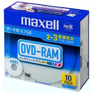 maxell f[^p DVD-RAM 4.7GB 2-3{Ή CNWFbgv^ΉzCg 10 5mmP[X DRM47PWB.S1P10S A
