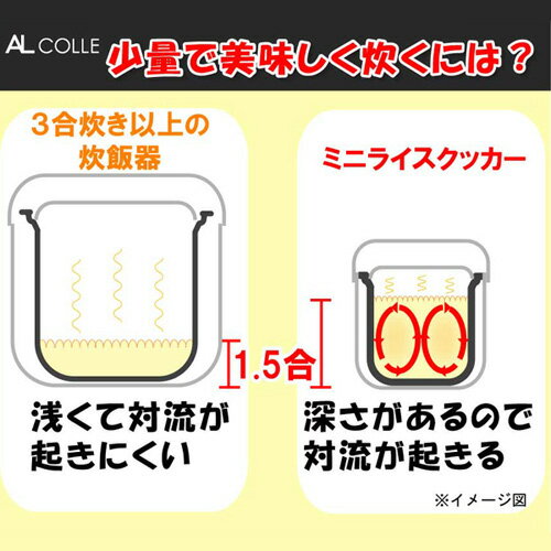 あす楽 炊飯器 送料無料 甘酒メーカーとしてもおすすめ 一人暮らし 小型 保温 アルコレ 小型炊飯器 一人用 1人用 ミニ炊飯器 ミニライスクッカー 0.5合 1合 1.5合 ARC-103W ホワイト 白 ミニ 炊飯ジャー 炊飯機 コンパクト炊飯器 安い 一人暮らし 少量 一人 少量炊き 1合炊き