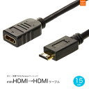 mini HDMI to HDMI ケーブル 15cm （タイプ C オス タイプAメス） コンバー ...