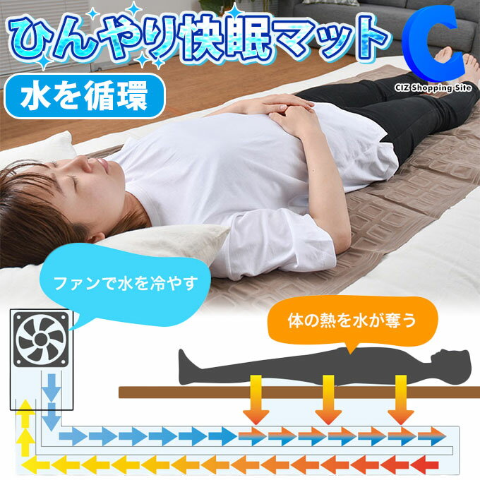 冷感マット シングル 水流 水冷 ひんやり 持続 敷きパッド 快眠マット2 サンコー CLWTFLSWH リモコン付き 接触冷感 冷たさ持続 水の流れで冷やす 冷却マット USB給電式 オフタイマー機能付き 3段階風量調節 熱帯夜 暑さ対策 夏用 寝具のサムネイル
