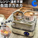  フードスチーマー スチームクッカー 2段 電気蒸し器 レンジ要らずで食べごろスチーマー おつまみ 缶詰 蒸し野菜 枝豆 たまご 鯖 さば 天心 中華まん 肉まん ビール 日本酒 ワイン 晩酌 パーティー サンコー FSCAWSSBK