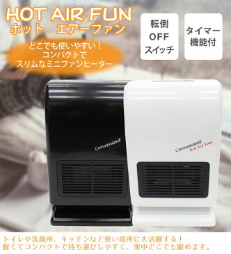 ヒーター 足元 オフィス ホットエアーファン HOM-100 全2色 ファンヒーター タイマー付き 暖房器具 コンパクト 小型 あったかグッズ 防寒 冷え対策 トイレ 脱衣所 洗面所 軽量 サーモスタット 電気ストーブ 家電