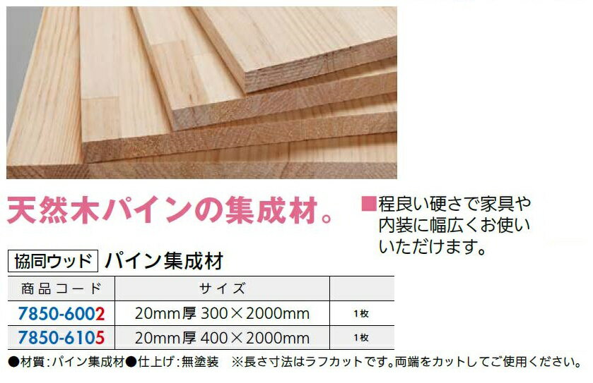 パイン集成材 20mm厚 × 400mm × ...の紹介画像2