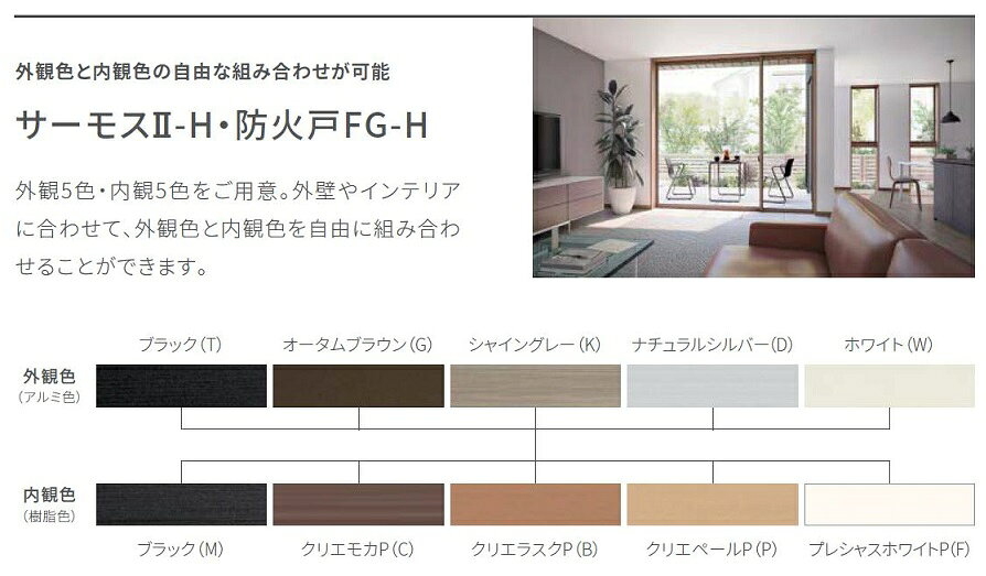 サーモスII-H シャッター付引違い窓 2枚建て 採風タイプ / 電動 Low-E複層ガラス仕...