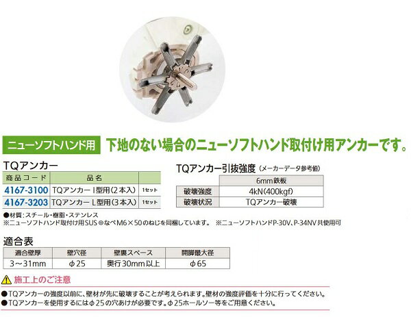 【リフォーム用品】 TQアンカー I型用（2本入） DIY　リフォーム