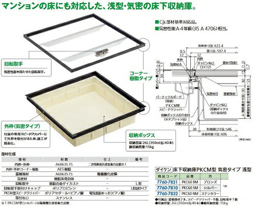 樂天商城 - リフォーム用品 ダイケン 床下収納庫 浅型・気密タイプ PKC60BM ブロンズ 77607821