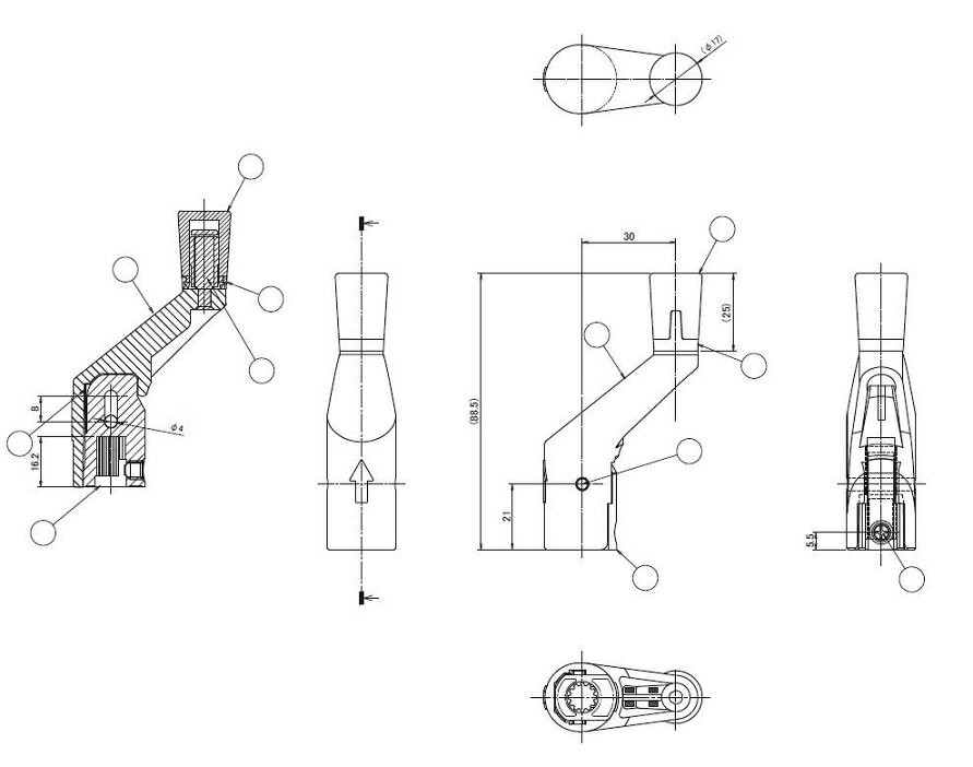 スリムハンドル 小 K-01-BXYC 交換用 部品 LIXIL リクシル TOSTEM トステム