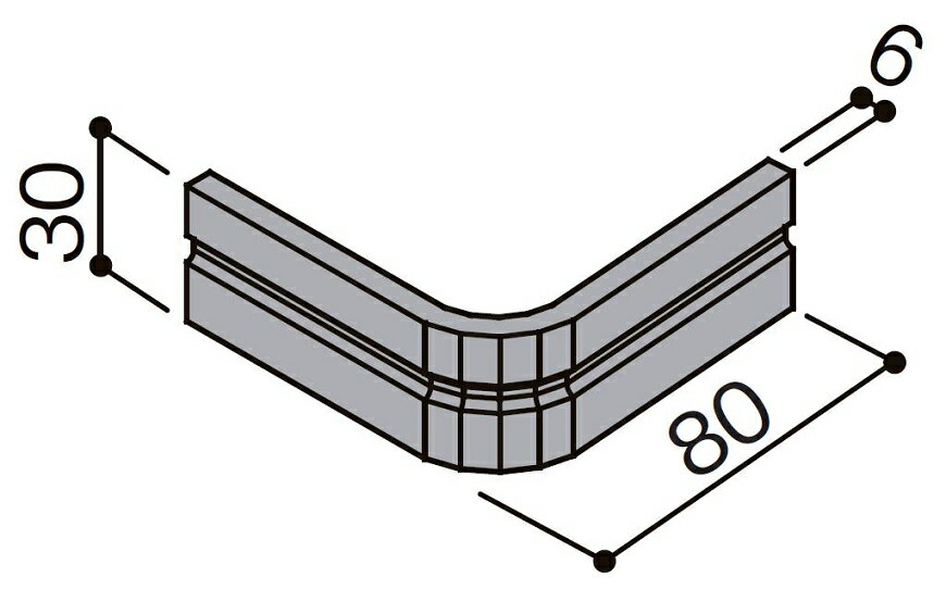 幅木丸コーナー部材 埋込みタイプ用 スマート 入数：4個 ■-5009-MBJF 造作材 LIXIL リクシル TOSTEM トステム
