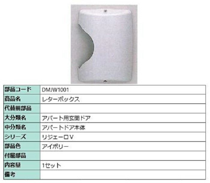 レターボックス / 1セット入り 部品色:アイボリー DMJW1001 交換用 部品 LIXIL リクシル TOSTEM トステム