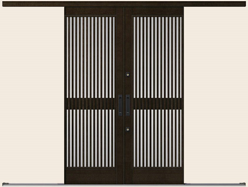 花伝 K6 一筋引分け戸 ランマなし 90型 千本格子 35119 W：3,514mm × H：1,964mm 玄関引戸 LIXIL リク..