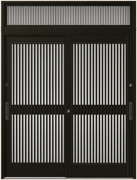光悦 K6 50型 千本格子 2枚建 内付枠 ランマ付き 18722 W：1,870mm × H：2,246mm 玄関 引き戸 LIXIL リクシル TOSTEM トステム