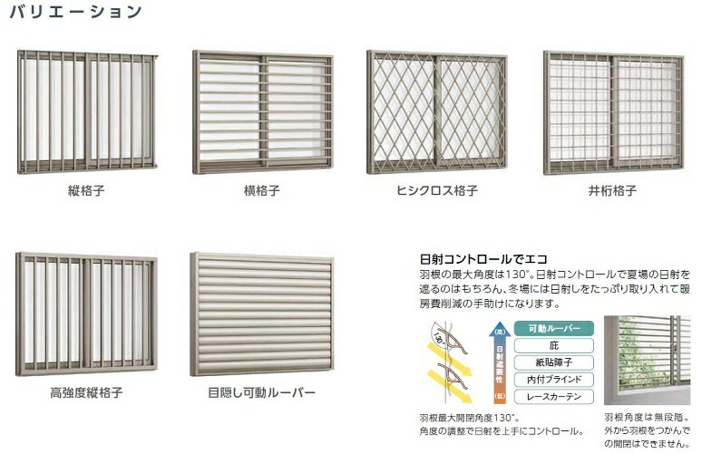 【クーポン対象外】 サーモスL 引き違い 2枚建て 目隠し可動ルーバー付き 一般複層ガラス仕様 18605 W：1 900mm × H