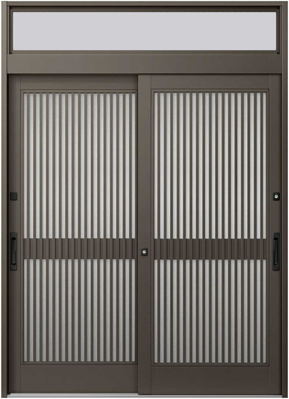 玄関引戸JS 11P型 / 千本格子 2枚建戸 ランマ付き 16423 W：1,640mm × H：2,337mm LIXIL リクシル TOST..