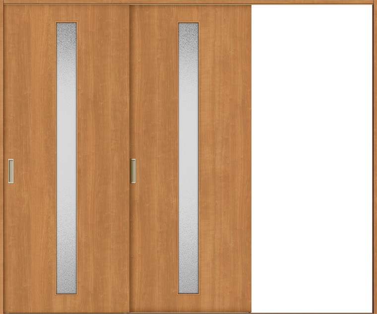 ラシッサS Vレール方式_片引戸2枚建 / ケーシング枠 鍵なし仕様 デザイン：LGA 特注 W：1,748～2,954mm..