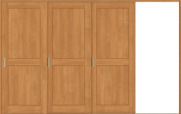 ラシッサS Vレール方式_片引戸3枚建 / ノンケーシング枠 鍵なし仕様 デザイン：LWA 特注 W：2,308〜3,916mm × H：2,003〜2,163mm LIXIL TOSTEM