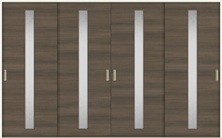 特注サイズ ラシッサD ラテオ 室内引戸 Vレール方式 引違い4枚建て ALHF-LGA 錠なし W：2341-3949mm × ..