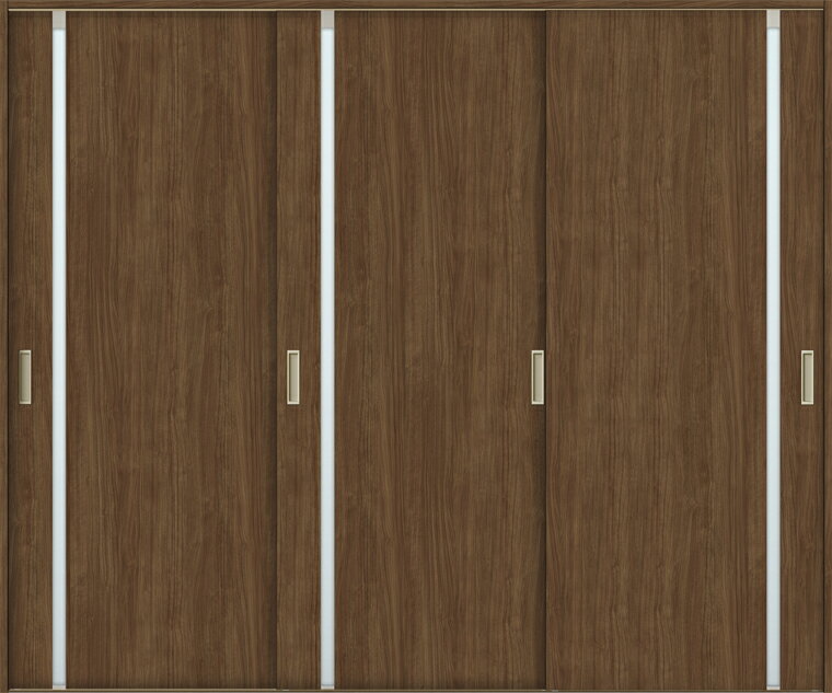 ラシッサS 室内引戸 Vレール方式 引違い3枚建て ASHT-LGL 錠無し 2420 W：2,432mm × H：2,023mm ノンケ..