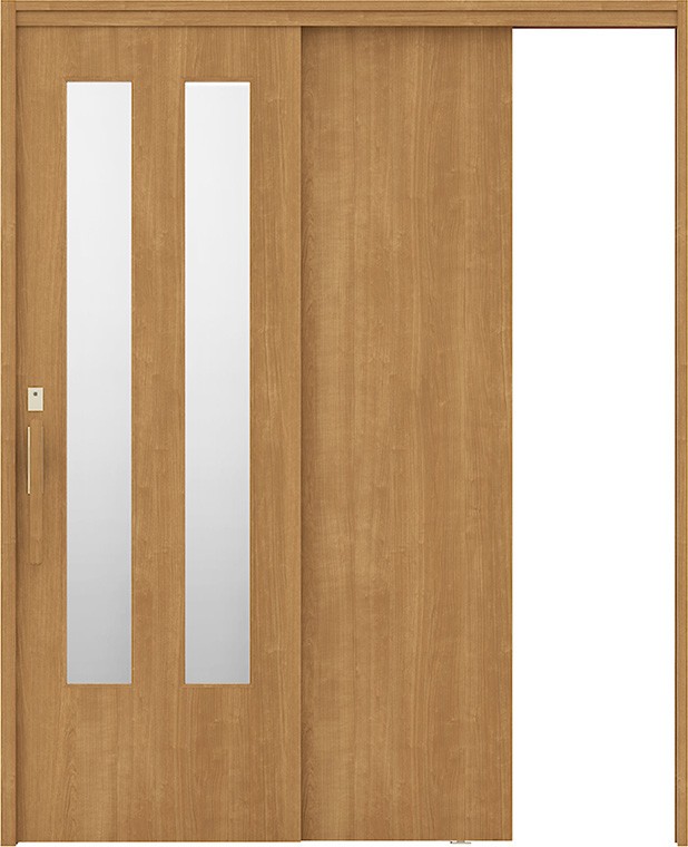 ラシッサUD 上吊連動引戸 片引戸2枚建て 木質面材 / Wソフトモーション仕様 鍵付き ERKDWM-HHG 1620 W..