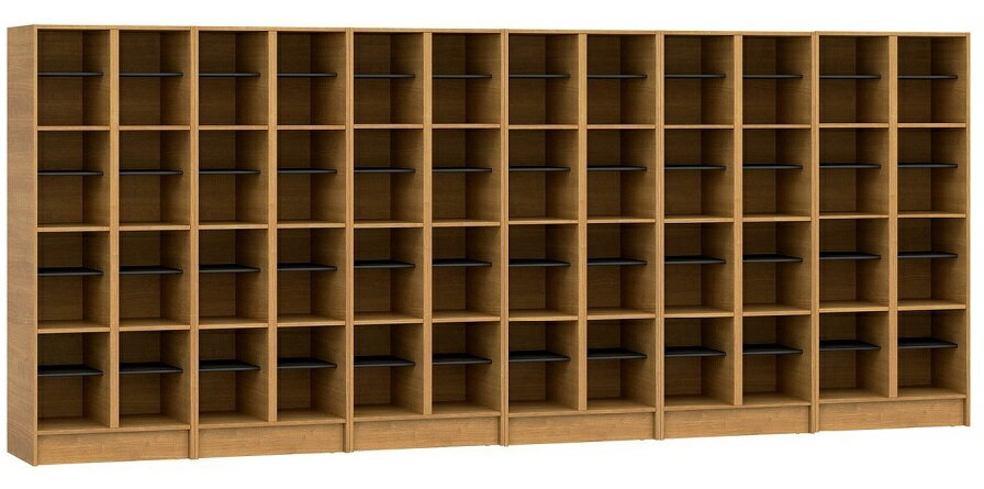 ラシッサUD 下駄箱 扉なし仕様 12列 × 4段 W：3,618mm × H：1,585mm LIXIL リクシル TOSTEM トステム