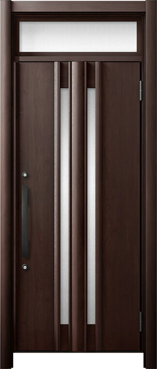 リシェント 玄関ドア3 断熱仕様 / 非防火 K4 G15型 木目調 片開きランマ付 特注サイズ W：714～977mm ×..