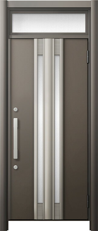 リシェント 玄関ドア3 断熱仕様 / 非防火 K2 G77型 木目調 片開きランマ付 特注サイズ W：714～977mm ×..