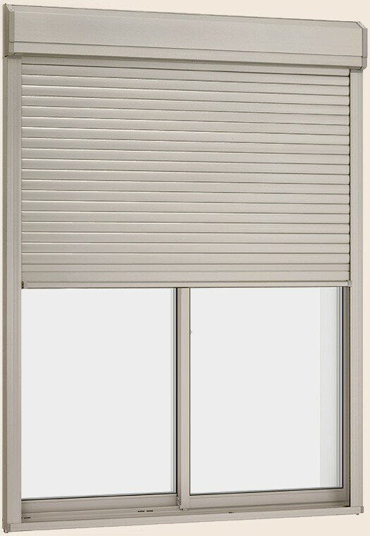 サーモスA シャッター付引違い窓 2枚建て 耐風タイプ / 手動 一般複層ガラス仕様 11913 W：1,235mm × H..