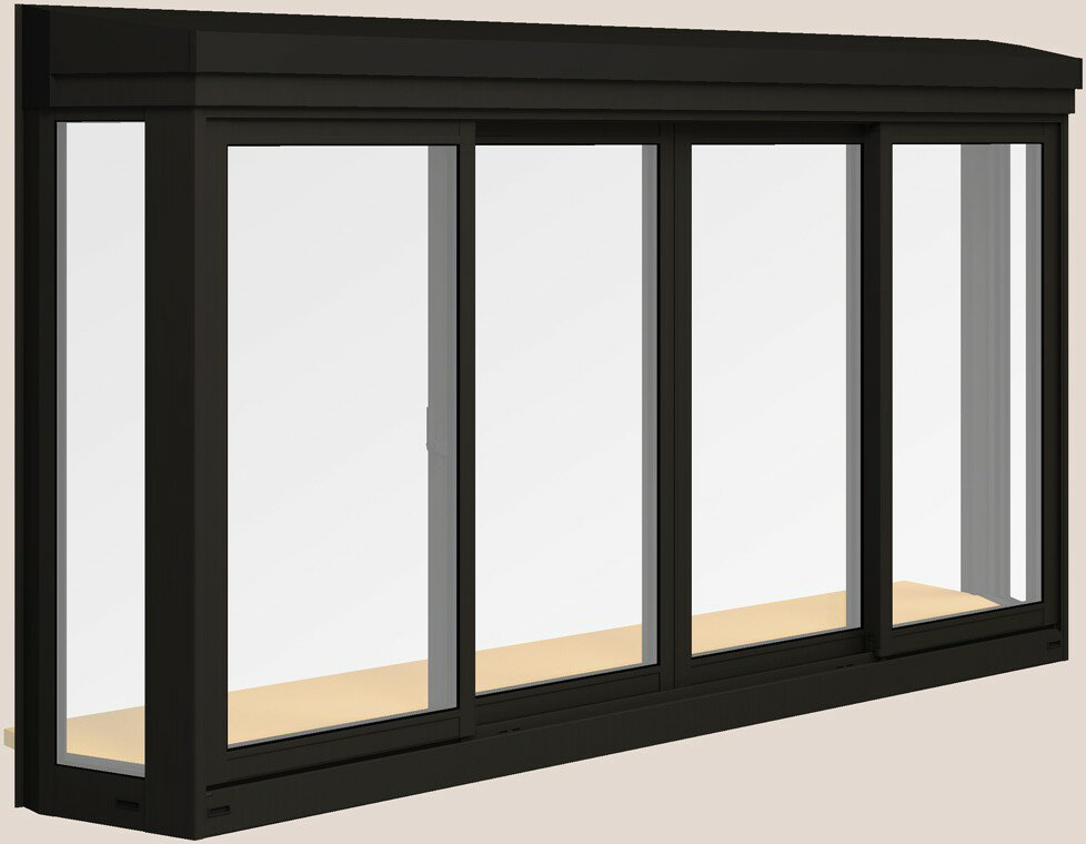 居室用出窓 LB型 4枚建て サーモスII-Hタイプ 一般複層ガラス / アルミスペーサー仕様 25613 W：2,600mm × H：1,370mm LIXIL リクシル TOSTEM トステム
