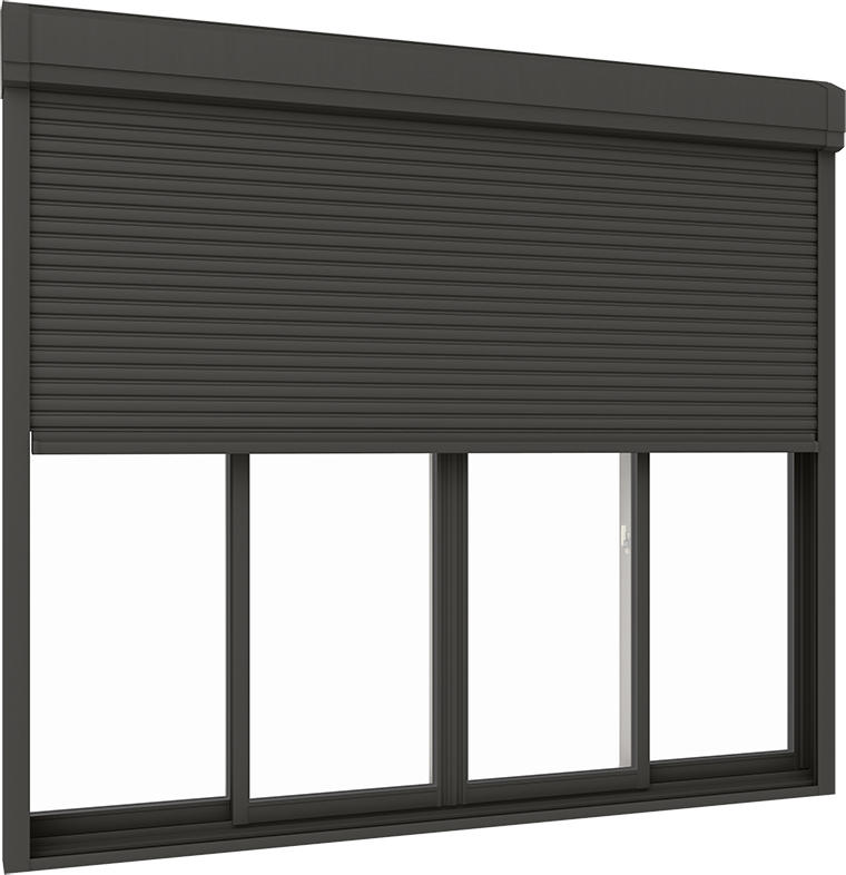 TW 防火戸 シャッター付引違い4枚建て / 電動 複層ガラス仕様 25124 W:2,550mm × H:2,430mm LIXIL リクシル TOSTEM ...