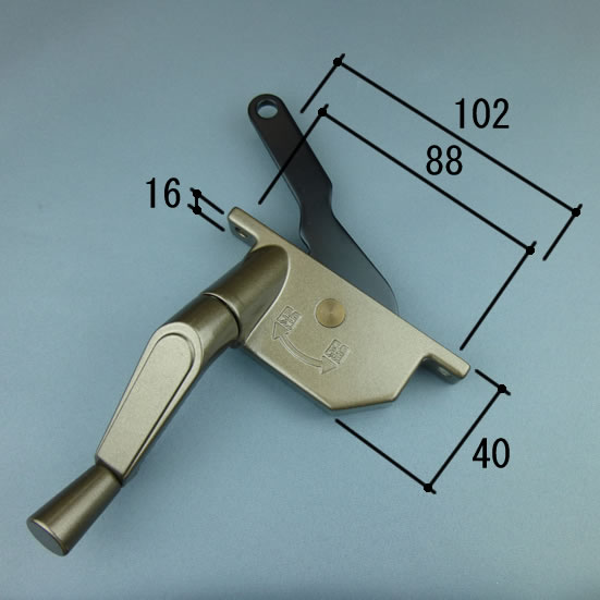 三協 アルミ 旧立山 アルミ窓・サッシ部品:浴室トップライト出窓:オペレーターハンドル（右）:オペレーターハンドル(WB1384R0-BR) DIY リフォーム