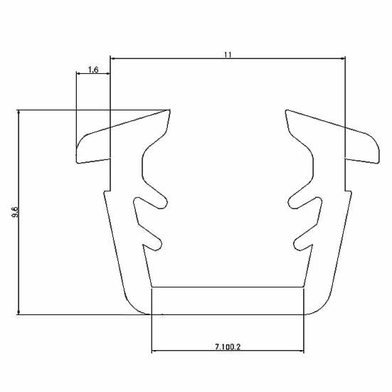 グレイジングチャンネル ガラス厚：6.8mm用 150m / 1巻 WB2557 部品色：ホワイト(WH) 交換用 部品 三協..