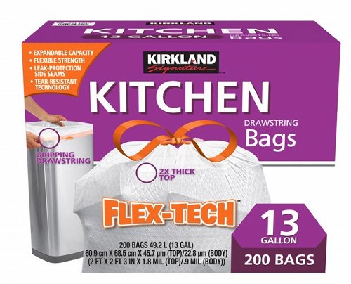 Kirklandカークランドシグネチャー ひも付き ゴミ袋 49L x 200枚 cos1089787 コストコ COSTCOのサムネイル