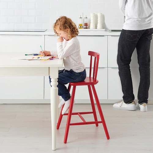 IKEA イケア 子供用チェア レッド 赤 c10253539 AGAM アーガム イス ダイニングチェア おしゃれ シンプル 北欧 かわいい