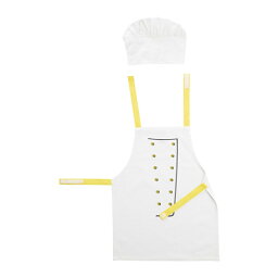 IKEA イケア 子供用エプロン コック帽付き ホワイト 白 イエロー 黄色 b80300815 TOPPKLOCKA トップクロッカ 配膳用品 キッチンファブリック 三角巾 キッズ用エプロン おしゃれ シンプル 北欧 かわいい ベビー