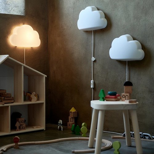 【あす楽】IKEA イケア LEDウォールランプ 雲 ホワイト 白 m80440830 UPPLYST ウップリスト インテリア 照明器具 壁掛け照明 ブラケットライト おしゃれ シンプル 北欧 かわいい ベビー