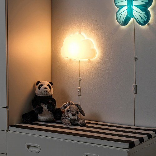 【あす楽】IKEA イケア LEDウォールランプ 雲 ホワイト 白 m80440830 UPPLYST ウップリスト インテリア 照明器具 壁掛け照明 ブラケットライト おしゃれ シンプル 北欧 かわいい ベビー