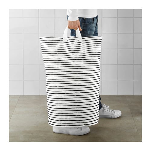 【あす楽】IKEA イケア ランドリーバッグ ホワイト 白 ブラック 黒 60L n30364372 KLUNKA クルンカ インテリア バスルーム収納 収納家具 ランドリーボックス バスケット 洗濯かご おしゃれ シンプル 北欧 かわいい