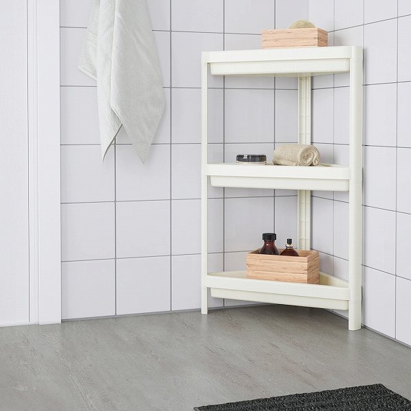 【あす楽】IKEA イケア コーナーシェルフユニット ホワイト 白 33x33x71cm 33x33x71cm n10453883 VESKEN ヴェスケン インテリア バスルーム収納 収納家具 オープンラック おしゃれ シンプル 北欧 かわいい 2