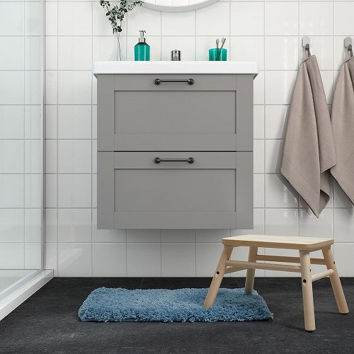 【あす楽】IKEA イケア バスマット ブルー 40x60cm m40551759 ALMTJARN アルムティエルン 日用品雑貨 バス用品 マイクロファイバー 吸水 速乾 おしゃれ シンプル 北欧 かわいい