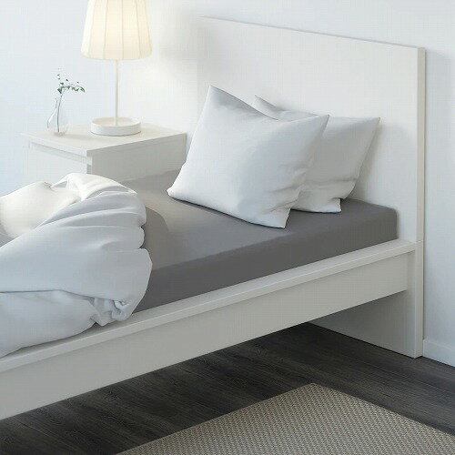 IKEA イケア ボックスシーツ カバー グレー シングル 90x200cm d40335548 ULLVIDE ウッルヴィーデ 寝具カバー シーツ おしゃれ シンプル 北欧 かわいい ベッド