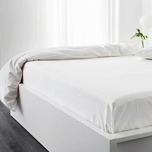 IKEA イケア シーツ ホワイト 白 クイーン 240x260cm z30357649 DVALA ドヴァーラ 寝具カバー フラットシーツ おしゃれ シンプル 北欧 かわいい ベッド