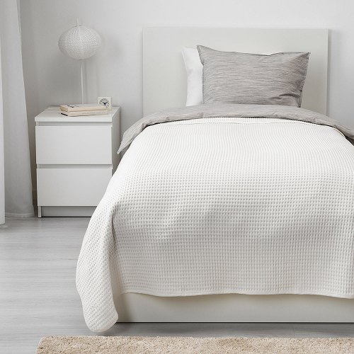 【あす楽】IKEA イケア ベッドカバー ホワイト 白 シングル 150x250cm z80384018 VARELD ヴォーレルド 寝具カバー ベッドスプレッド おしゃれ シンプル 北欧 かわいい