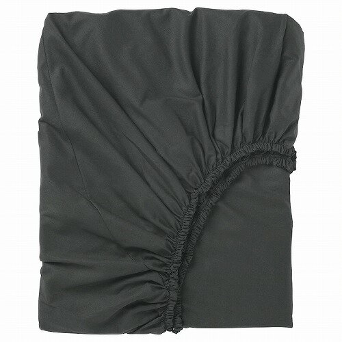 IKEA イケア ボックスシーツ ブラック 黒 セミダブル 120x200cm z90396780 DVALA