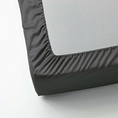 IKEA イケア ボックスシーツ ダークグレー ダブル 140x200cm n40442671 NATTJASMIN 寝具カバー シーツ おしゃれ シンプル 北欧 かわいい