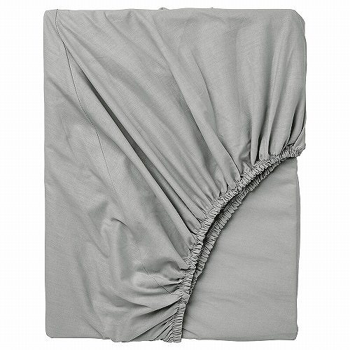 IKEA (イケア)のIKEA イケア ボックスシーツ ライトグレー クイーン 160x200cm n20482451 DVALA ドヴァーラ 寝具カバー シーツ おしゃれ シンプル 北欧 かわいい ベッド(布団・寝具)