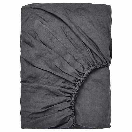 IKEA イケア ボックスシーツ ダークグレー クイーン 160x200cm m60521399 DYTAG ディトーグ 寝具 寝具カバー シーツ おしゃれ シンプル 北欧 かわいい ベッド
