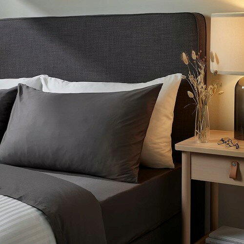 【カバーのみ】IKEA イケア 枕カバー ダークグレー 50x60cm m00442705 NATTJASMIN ナットヤスミン