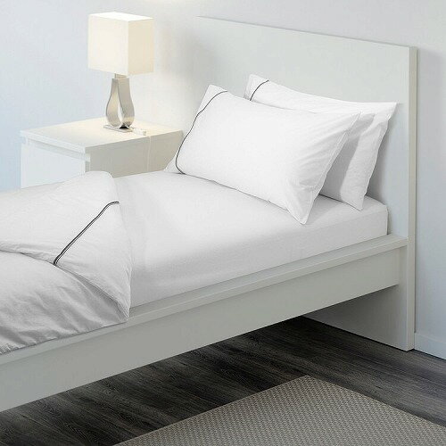 IKEA イケア ボックスシーツ ホワイト セミダブル 120x200cm m00481947 STRANDLOKA ストランドロカ おしゃれ シンプル 北欧 かわいい ベッド